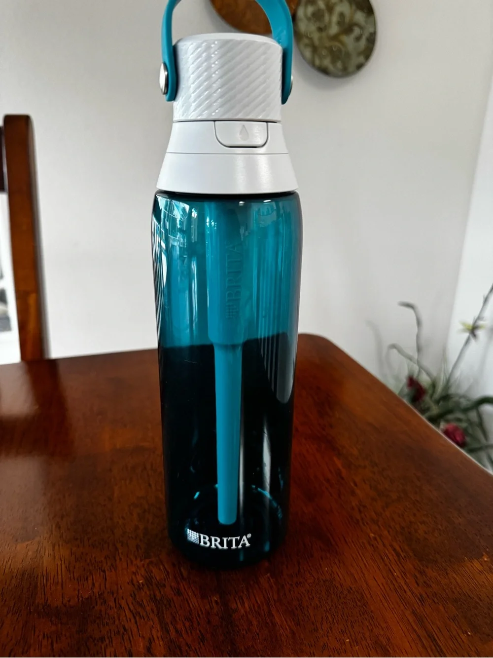 Brita Teal and White Refillable Water Bottle with Handle and 2 new filters
